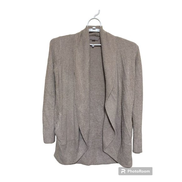 Barefoot Dreams Cardigan Women Small Beige Cozy Chic Knit Open Sweater - Picture 1 of 6